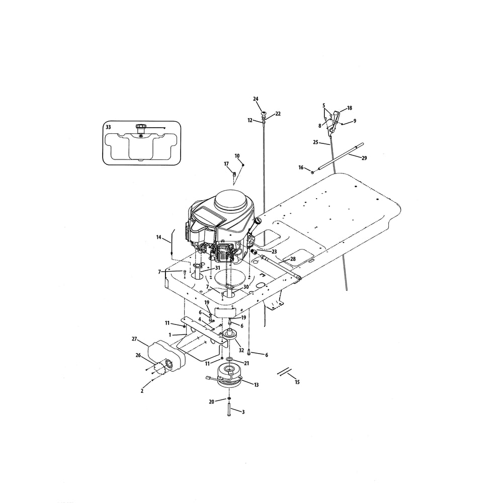 Engine Connection Diagram and Parts List for 17WI2ACK056  Cub Cadet Lawn Tractor